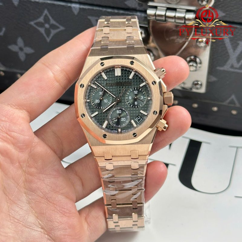 Audemars Piguet Royal Oak 26240OR Chronograph Rose Gold Green Dial 1:1 Best Replica