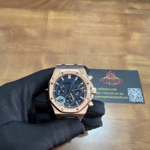 Audemars Piguet Royal Oak Chronograph 26240OR Rose Gold Blue Dial Replica 1:1 Super Clone