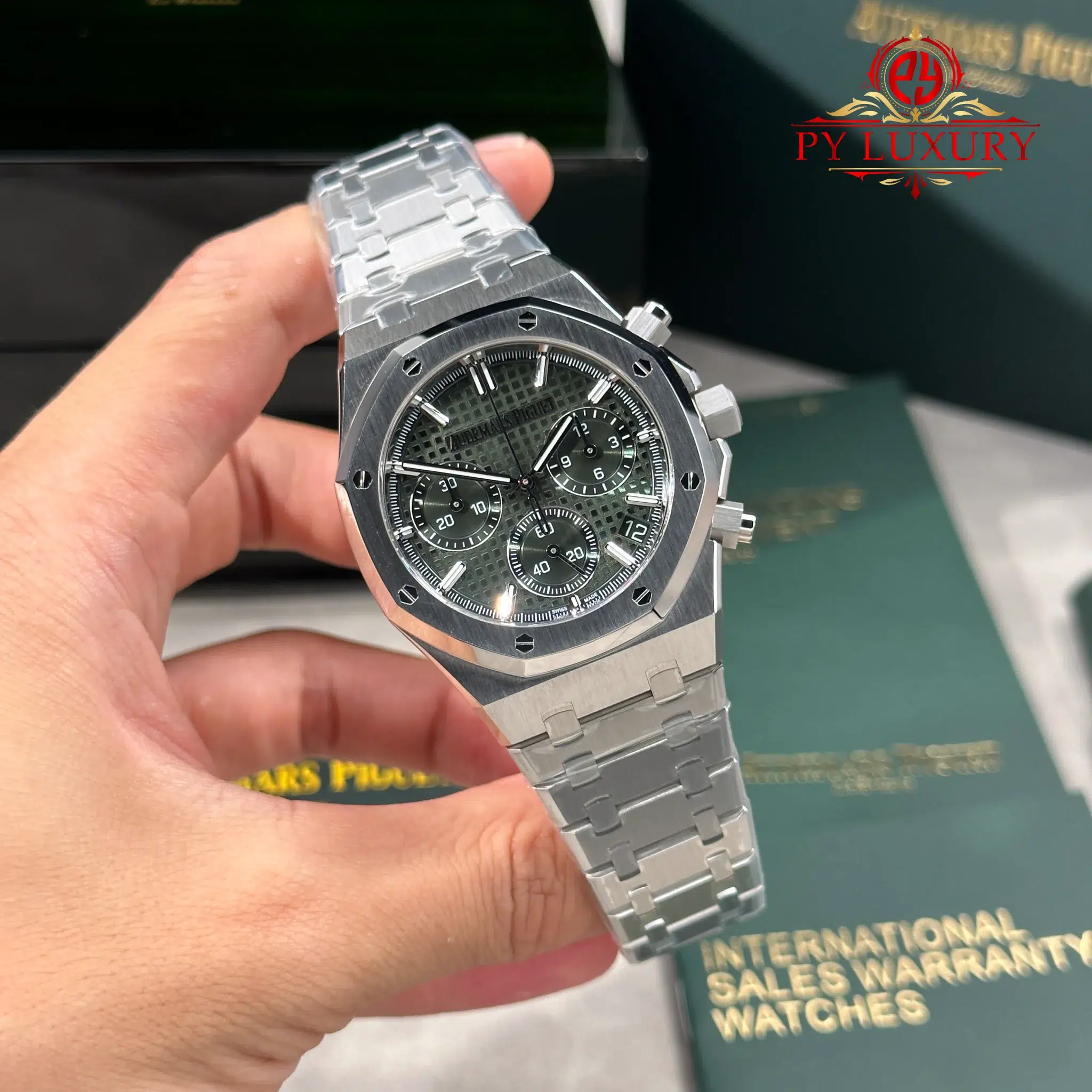 Audemars Piguet Royal Oak Chronograph 26240ST Green Dial Best Replica Super Clone 41mm ZF (Free Sprung) - 1 Audemars Piguet Royal Oak Chronograph 26240ST Green Dial 1:1 Best Replica Super Clone 41mm (Free Sprung) ZF