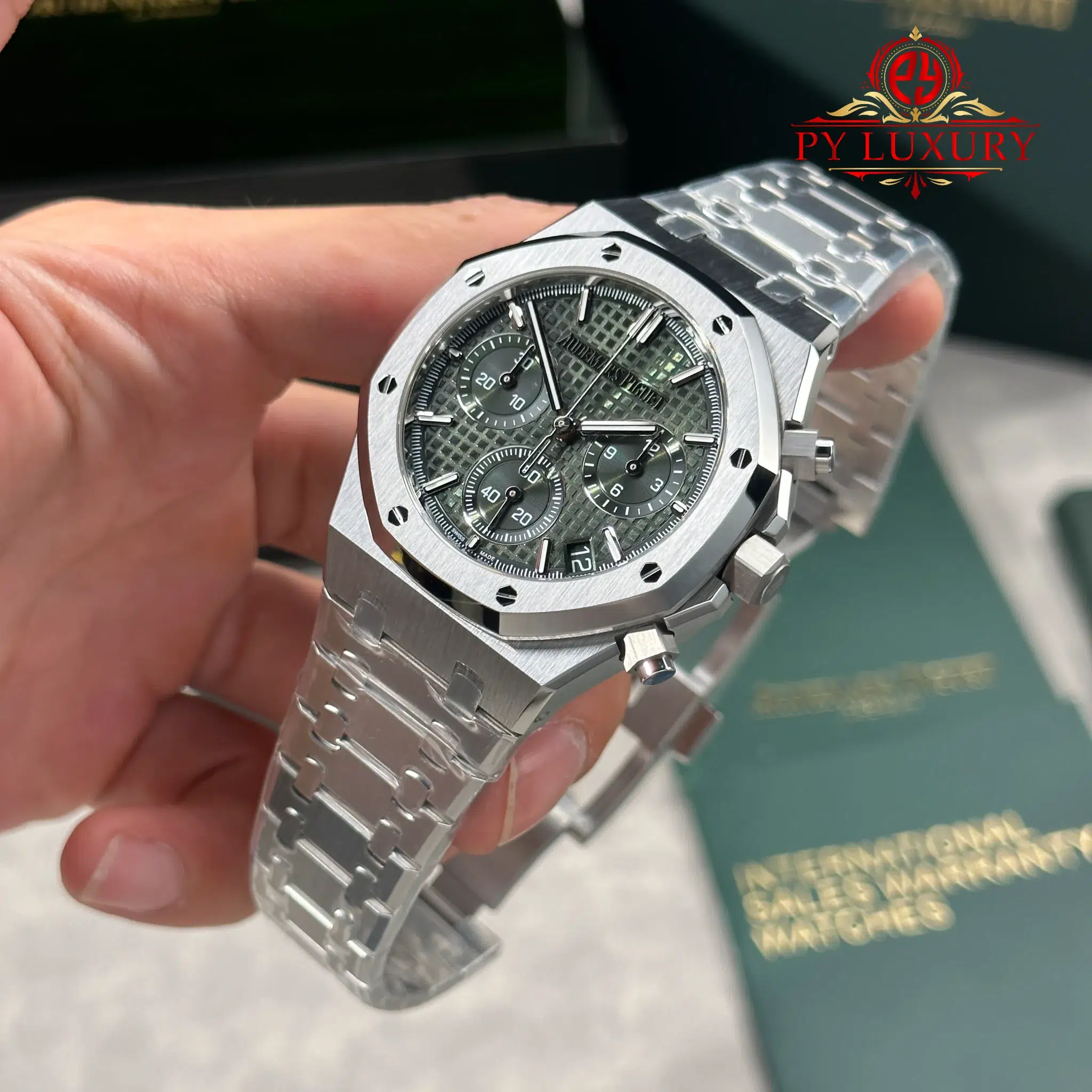 Audemars Piguet Royal Oak Chronograph 26240ST Green Dial Best Replica Super Clone 41mm ZF (Free Sprung) - 2