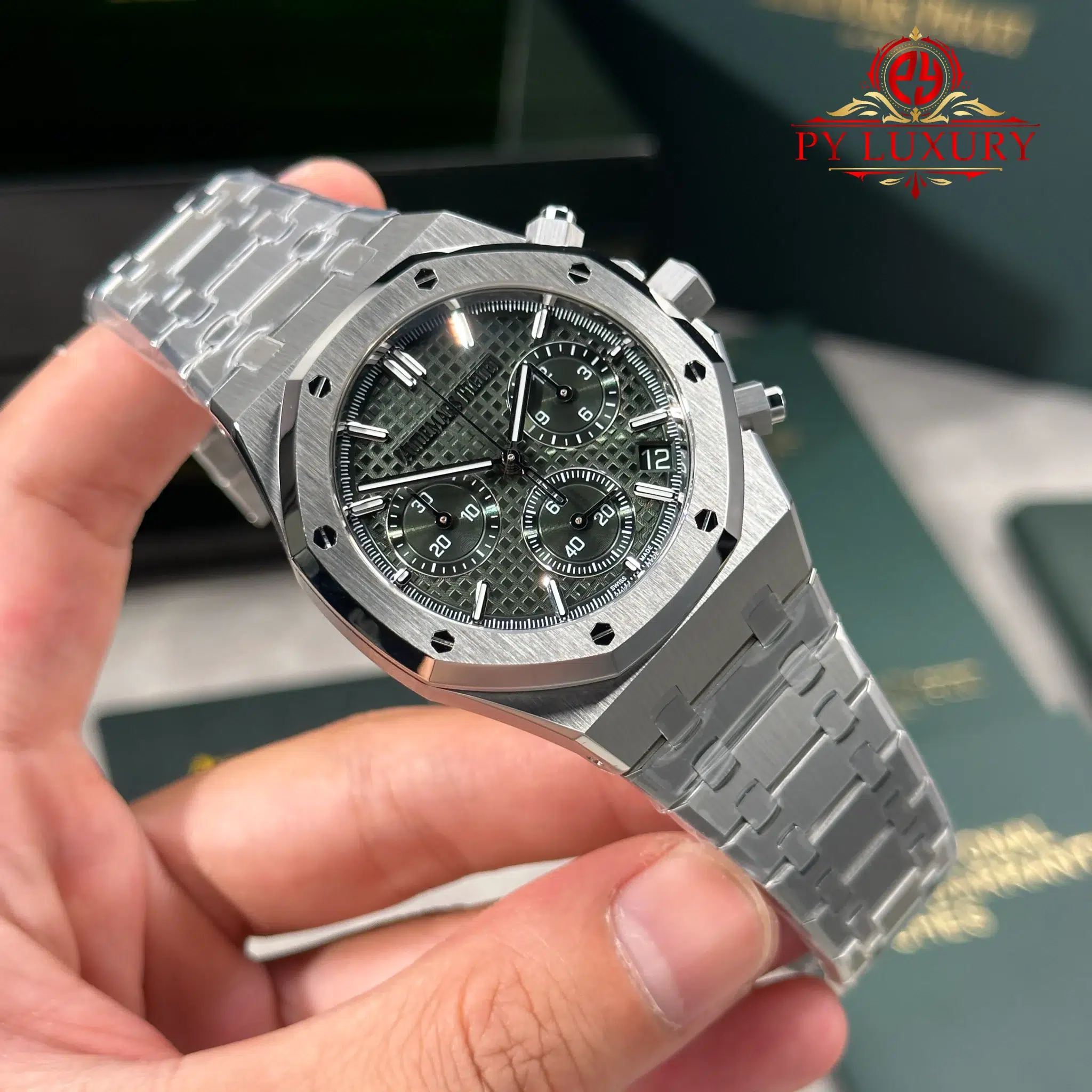 Audemars Piguet Royal Oak Chronograph 26240ST Green Dial Best Replica Super Clone 41mm ZF (Free Sprung) - 3