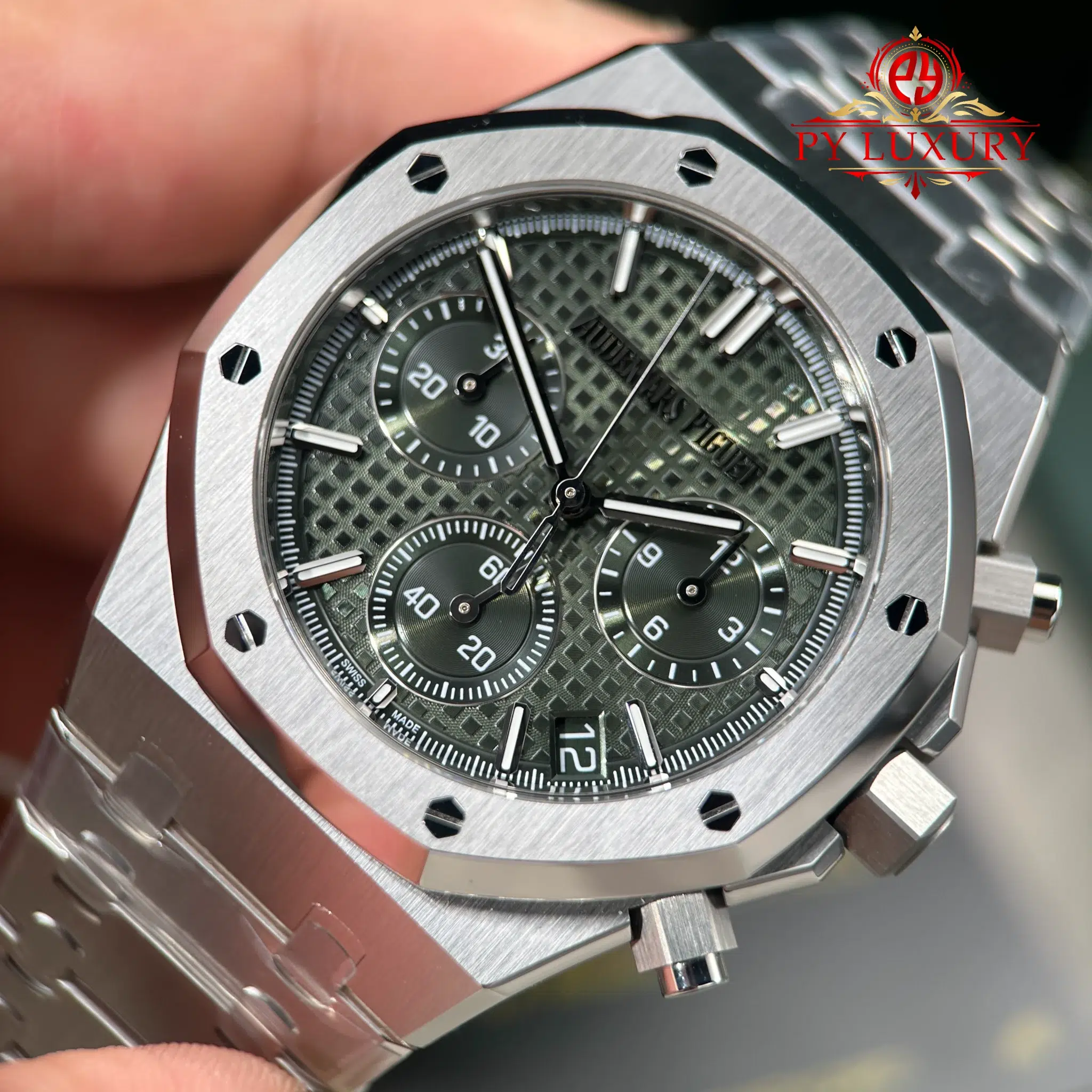 Audemars Piguet Royal Oak Chronograph 26240ST Green Dial Best Replica Super Clone 41mm ZF (Free Sprung) - 4