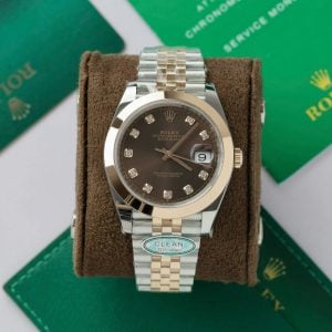 Rolex Datejust 126301-0004 Chocolate Diamond Dial Two Tone Rose Gold Smooth Bezel Jubilee 1:1 Best Replica