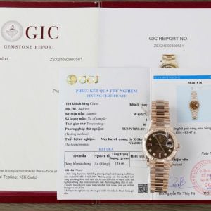 Rolex Day-Date 118235 Chocolate Diamond & Ruby Dial 18K Rose Gold Wrapped 1:1 Replica