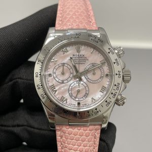 Rolex Daytona 116519 Pink Beach MOP Dial Crocodile Leather Strap 1:1 Best Replica