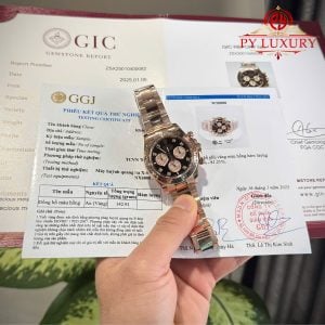 Rolex Daytona 126505-0002 Black & Sundust Diamond-set Dial 18K Gold Wrapped Oyster Bracelet 1:1 Super Clone