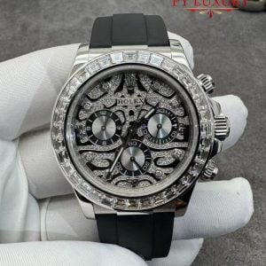 Rolex Daytona 'Eye of the Tiger' 116589TBR Custom Made 1:1 Pure 18K White Gold