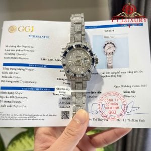 Rolex GMT-Master II Iced Out Moisssanite Baguette Sapphire & Moissanite Bezel 1:1 Best Replica