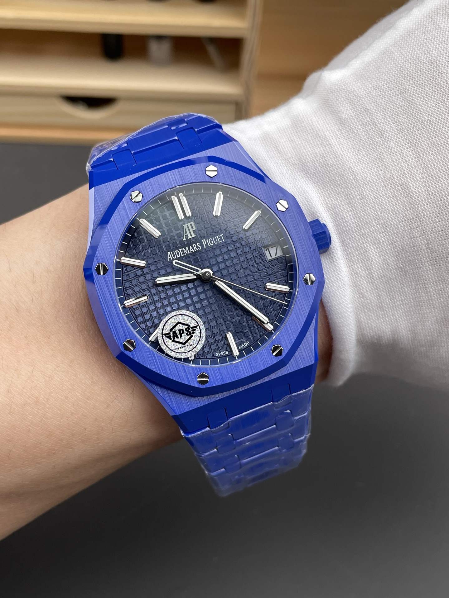 Audemars Piguet Royal Oak 15500 Blue Dial Blue Ceramic Best Replica - 4