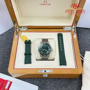 Omega Seamaster Diver 300M Bronze Gold on Titanium Sandblasted Green Dial 1:1 Best Replica