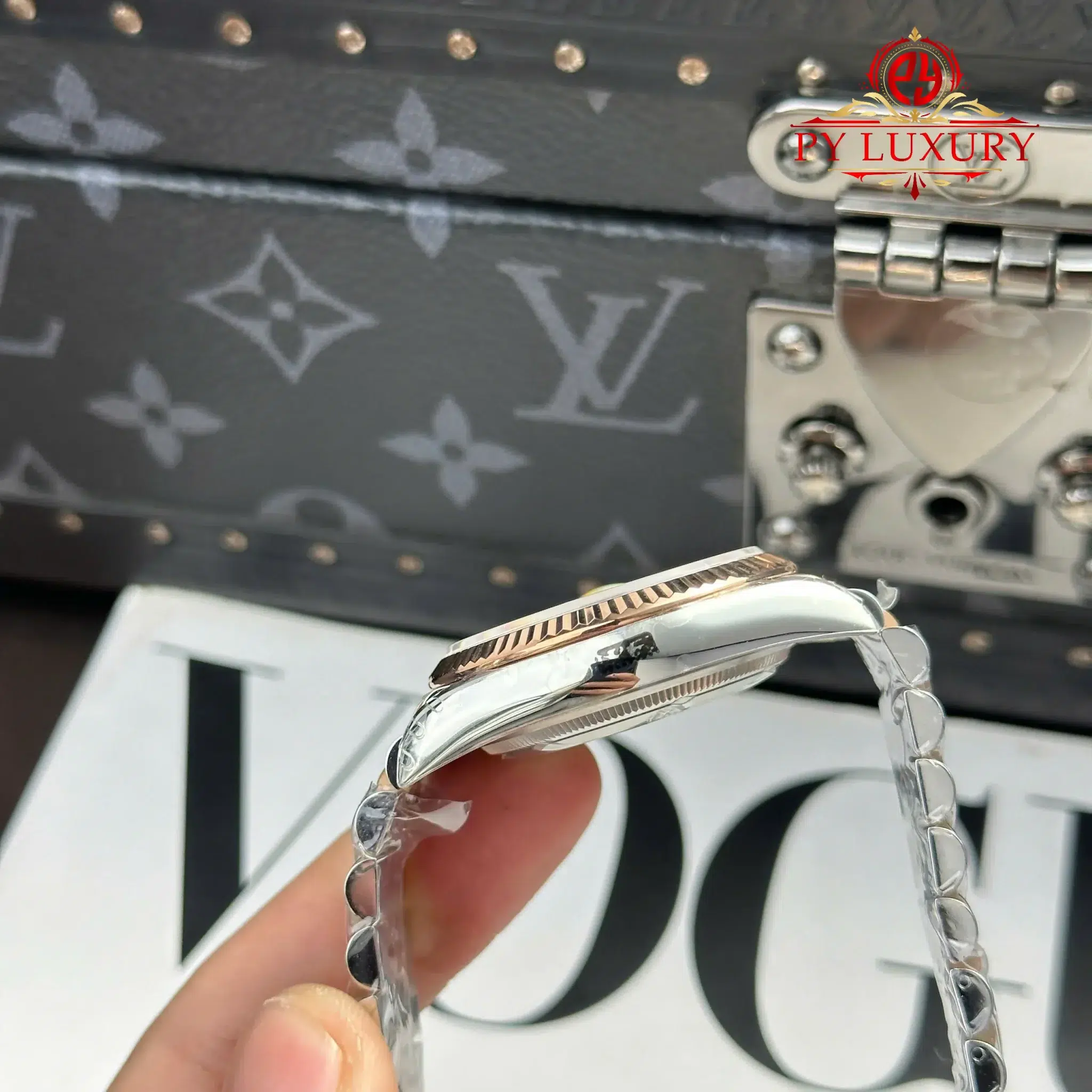 Rolex Datejust 126231 Two Tone Rose Gold Silver Palm-Motif Diamond Dial Jubilee Bracelet - 1