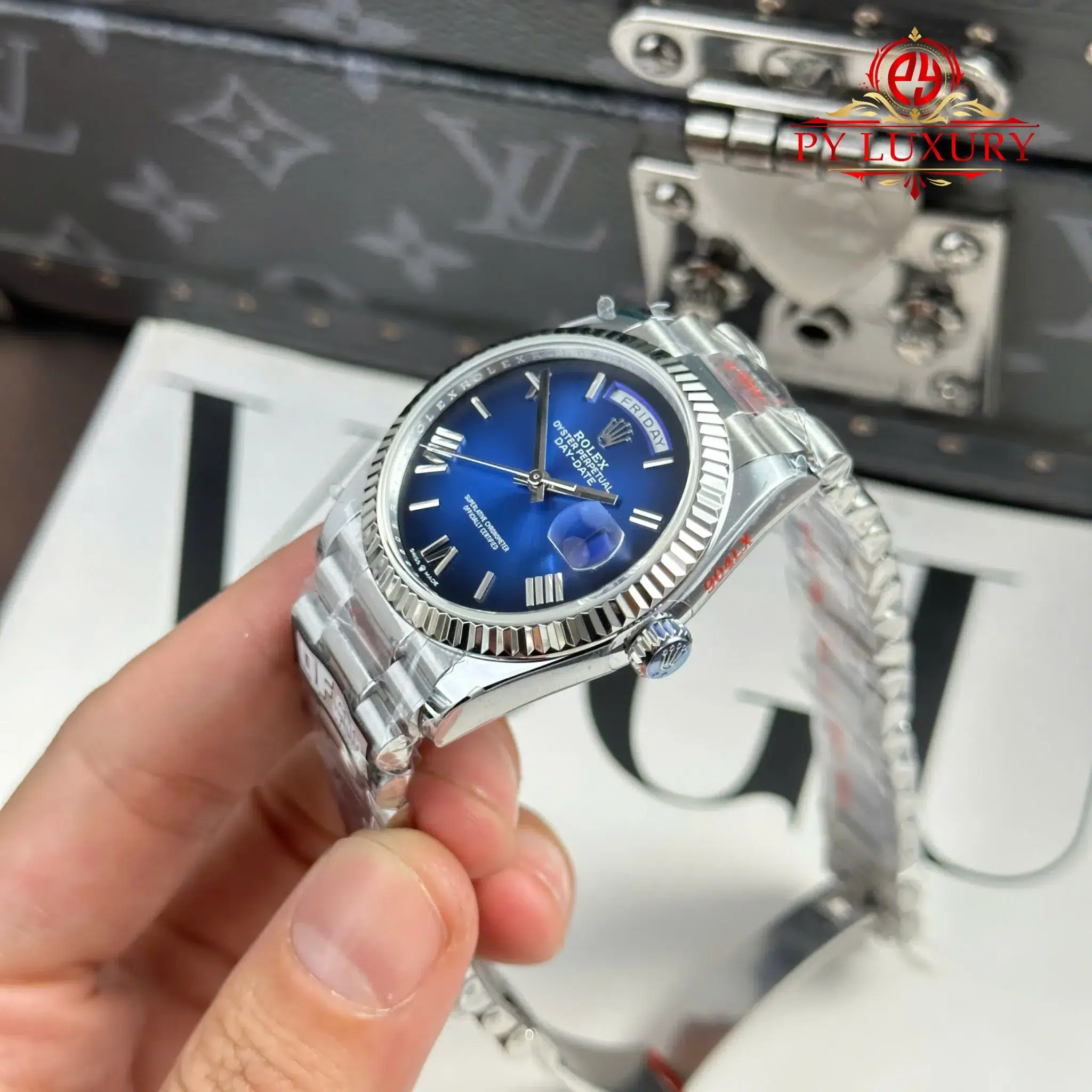 Rolex Day-Date 128239-0063 Blue Ombré Roman Dial - 10