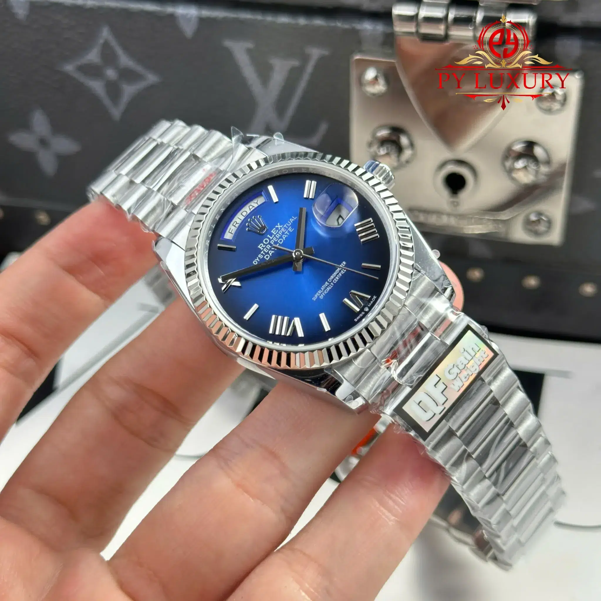 Rolex Day-Date 128239-0063 Blue Ombré Roman Dial - 7