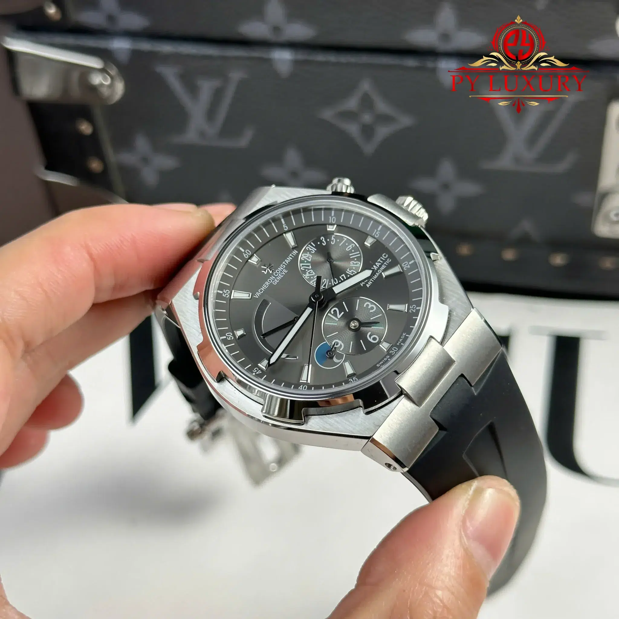 Vacheron Constantin Overseas Dual Time 47450 Grey Dial Rubber Strap - 10