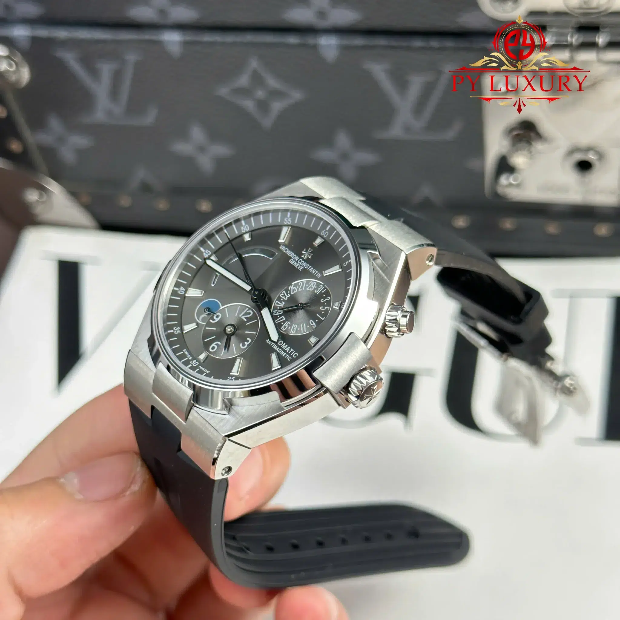 Vacheron Constantin Overseas Dual Time 47450 Grey Dial Rubber Strap - 2