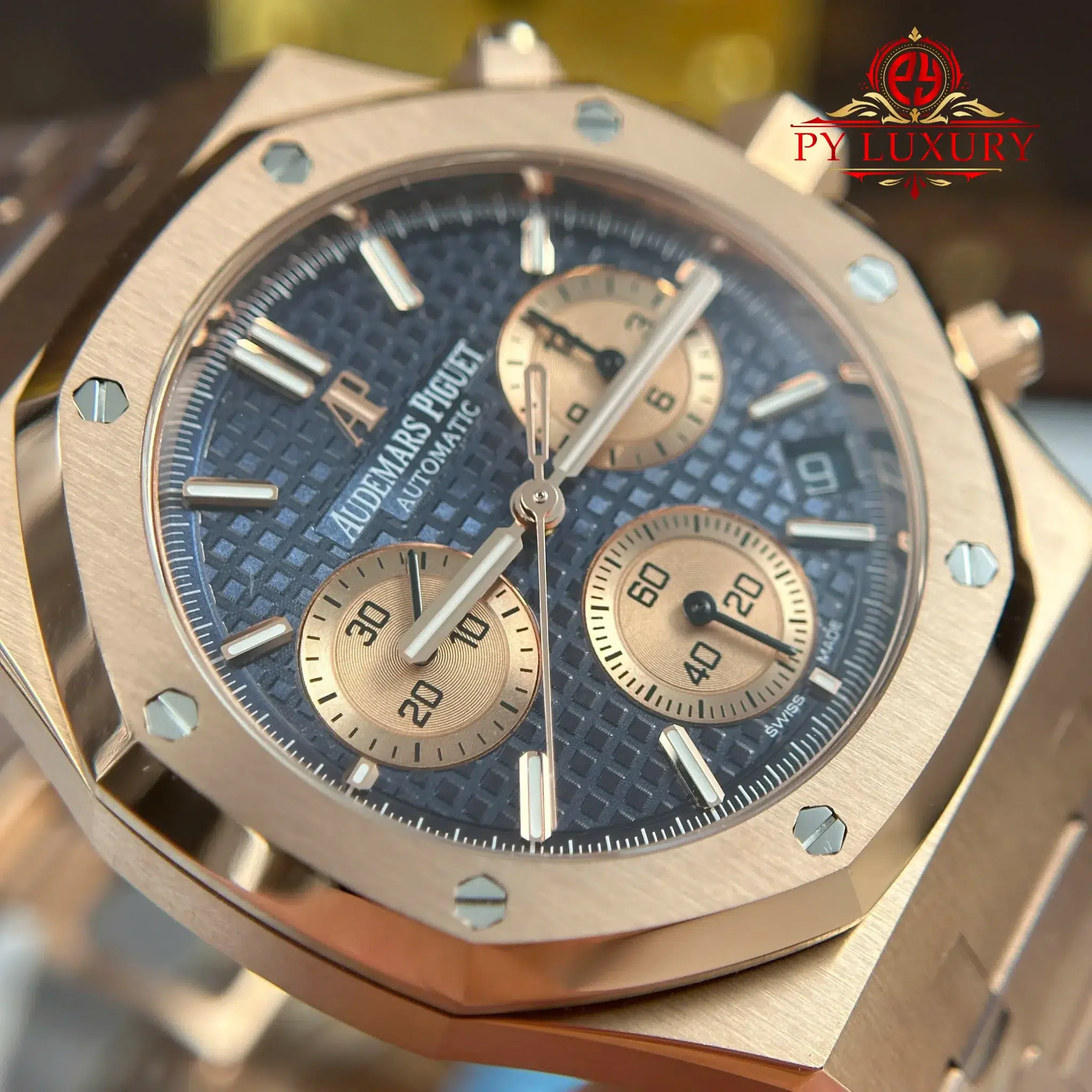 Audemars Piguet Royal Oak 26239OR Chronograph Rose Gold Blue Dial - 2