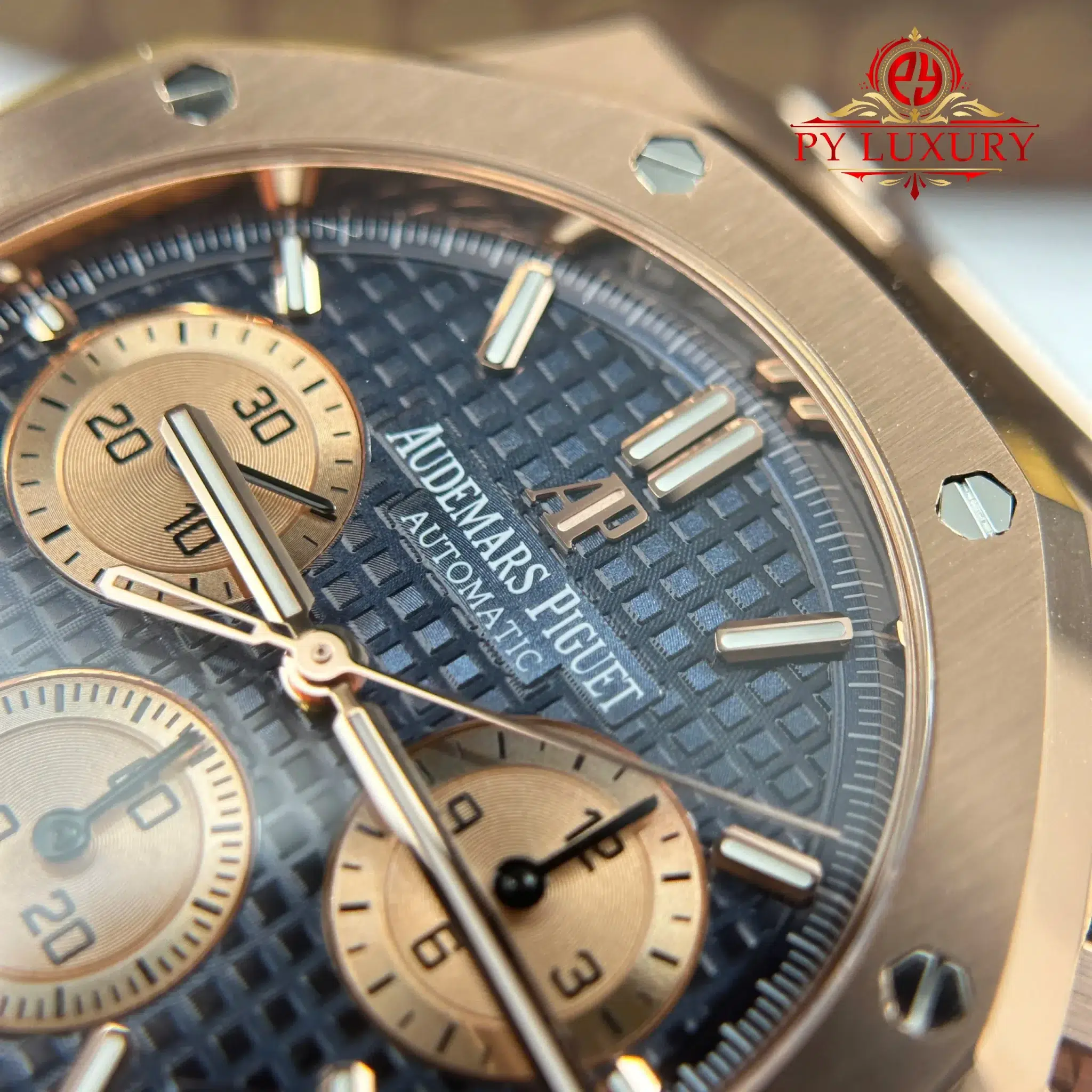 Audemars Piguet Royal Oak 26239OR Chronograph Rose Gold Blue Dial - 7