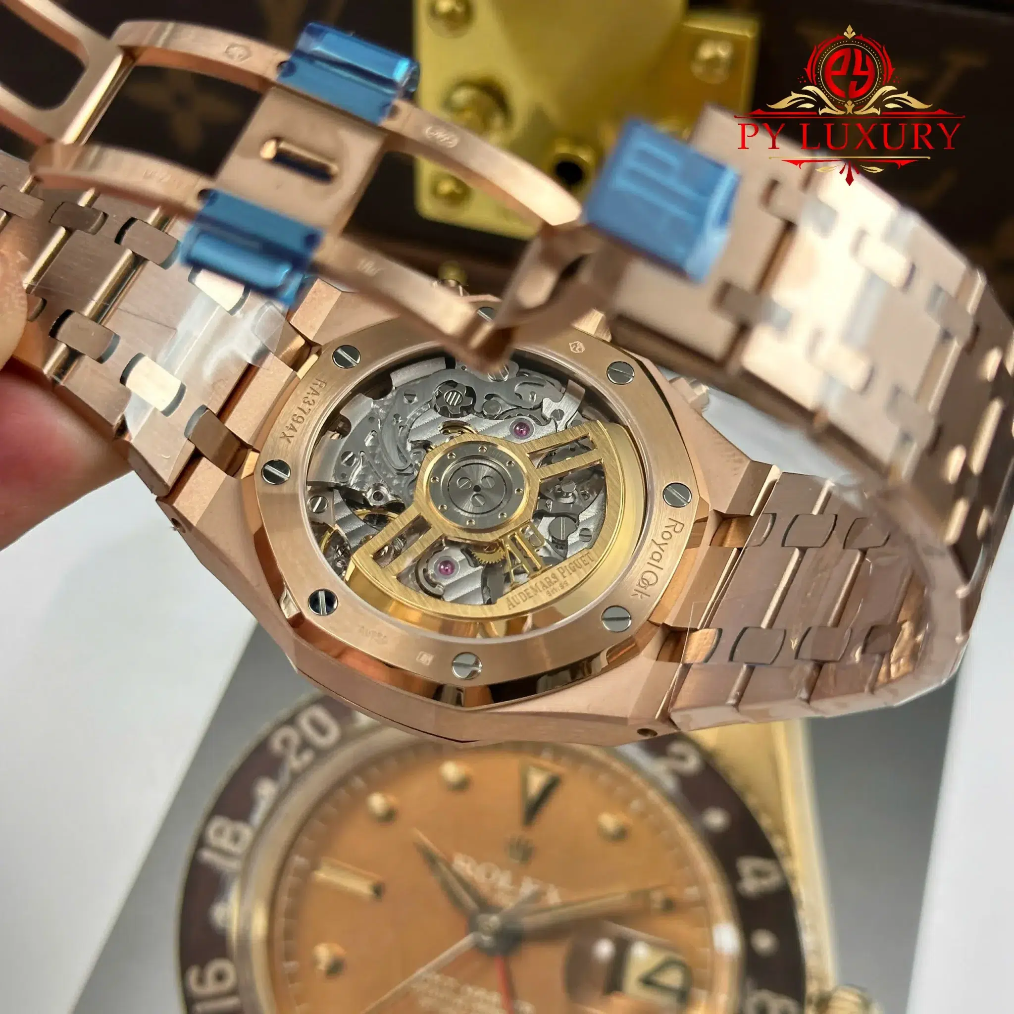 Audemars Piguet Royal Oak 26239OR Chronograph Rose Gold Blue Dial - 8