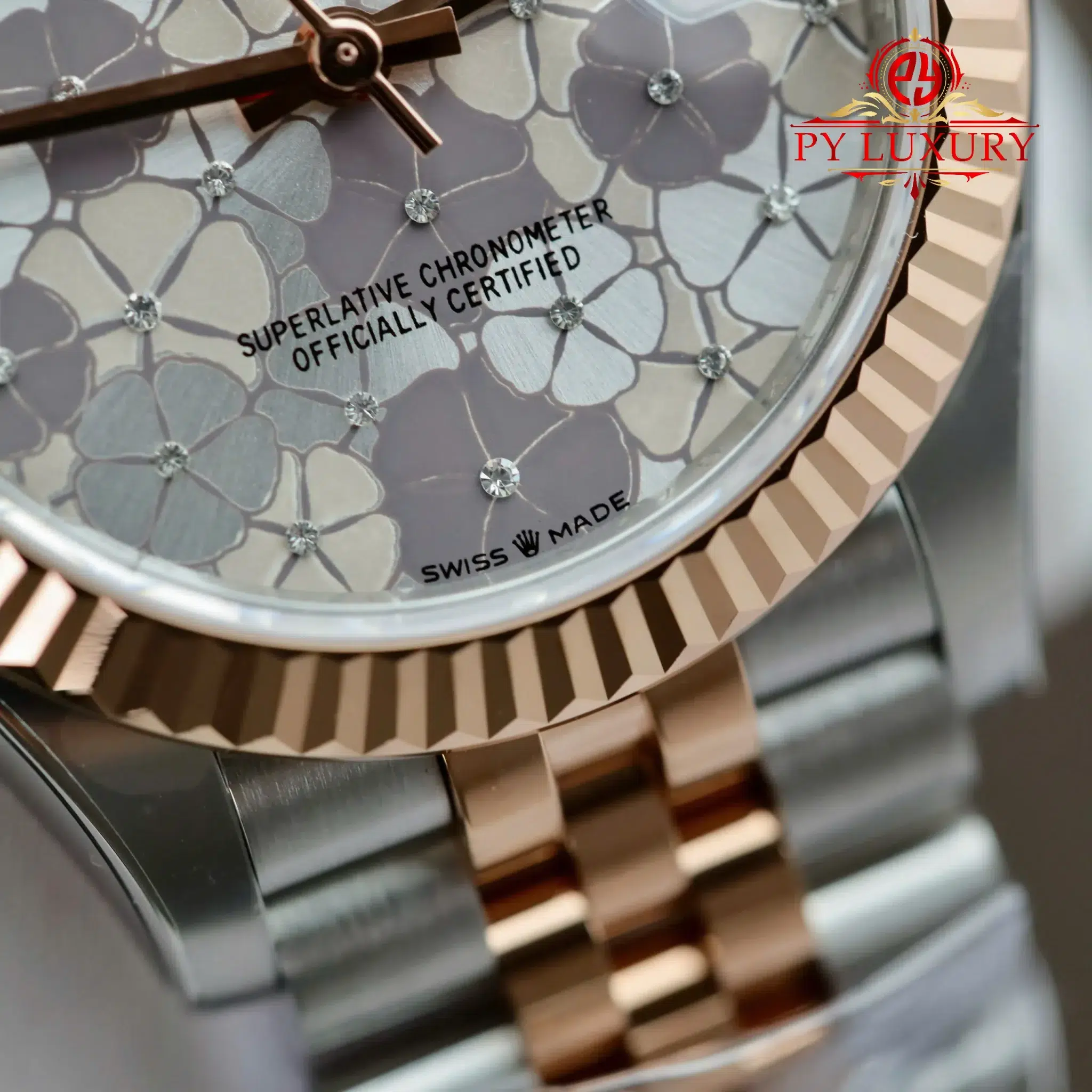 Rolex Datejust 278271 Two Tone Rose Gold Silver Floral-Motif Dial Jubilee Bracelet - 5