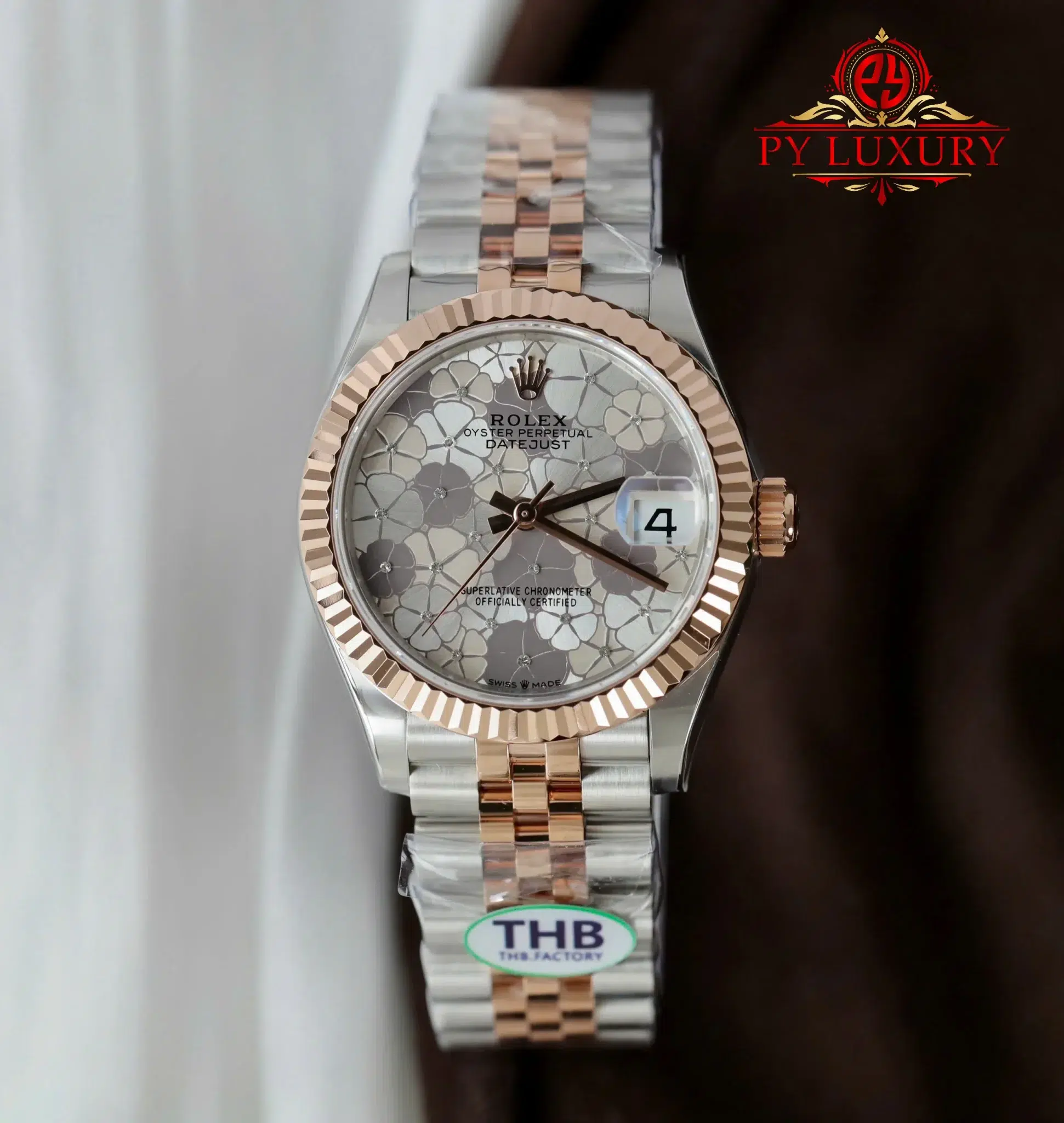 Rolex Datejust 278271 Two Tone Rose Gold Silver Floral-Motif Dial Jubilee Bracelet - 8 Rolex Datejust 278271 Two Tone Rose Gold Silver Floral-Motif Dial Jubilee Bracelet 1:1 Best Replica