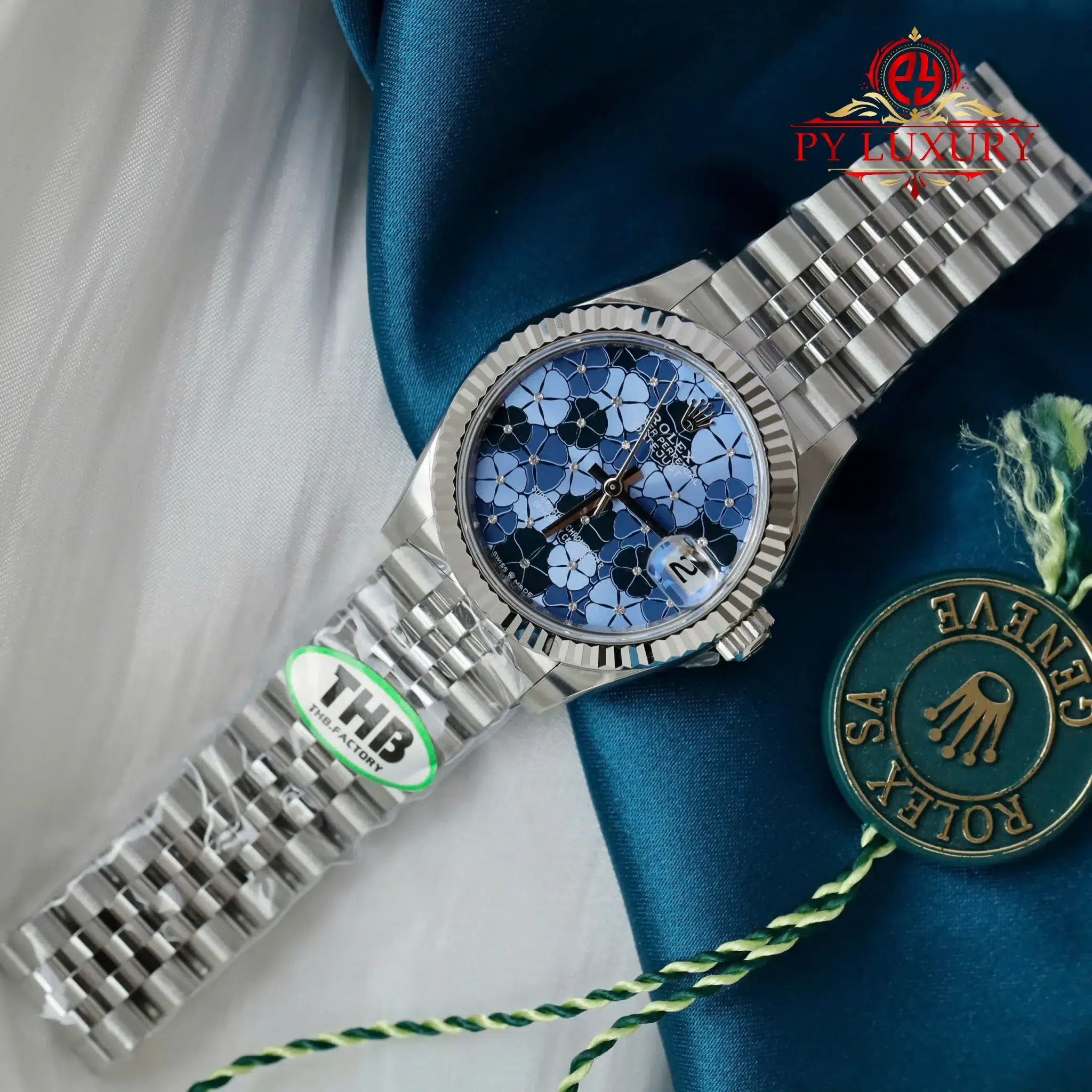 Rolex Datejust 278274 Blue Floral-Motif Dial Jubilee Bracelet - 7