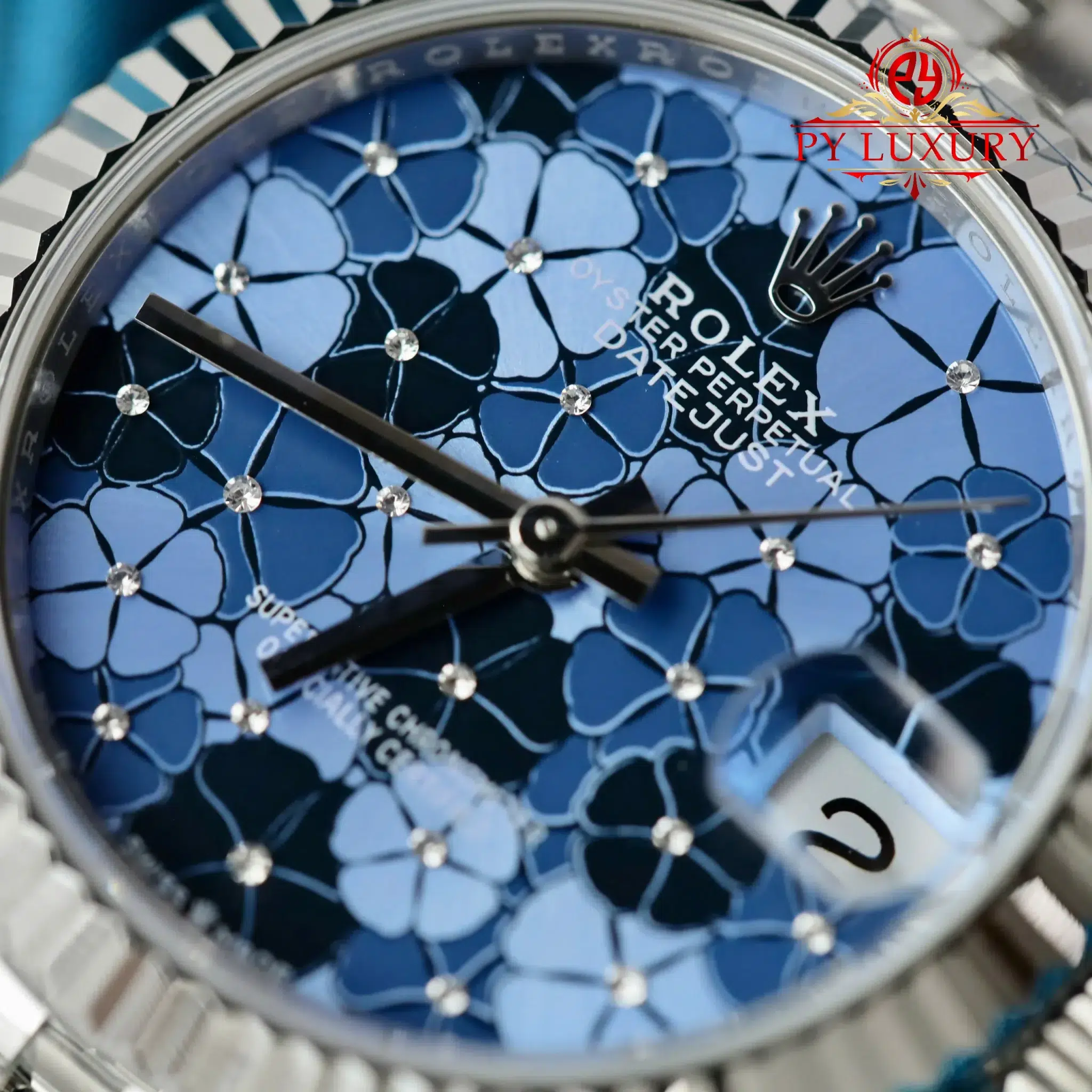 Rolex Datejust 278274 Blue Floral-Motif Dial Jubilee Bracelet - 8