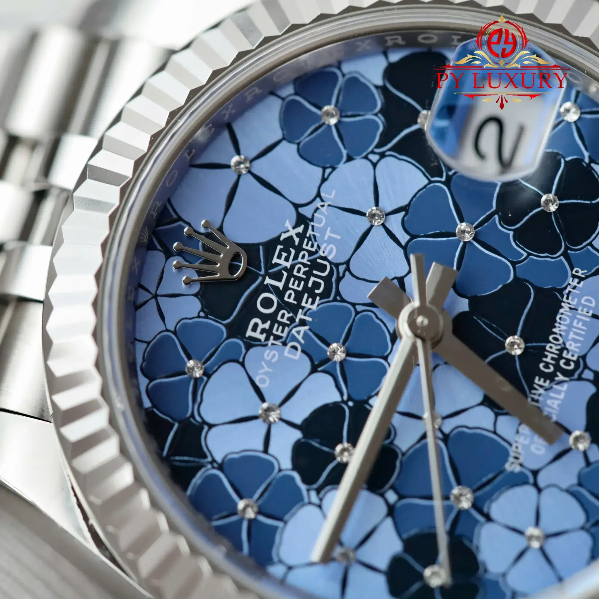 Rolex Datejust 278274 Blue Floral-Motif Dial Jubilee Bracelet - 9