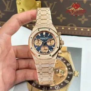 Audemars Piguet Royal Oak Chronograph 26239OR Frosted Rose Gold Blue Dial 1:1 Best Replica
