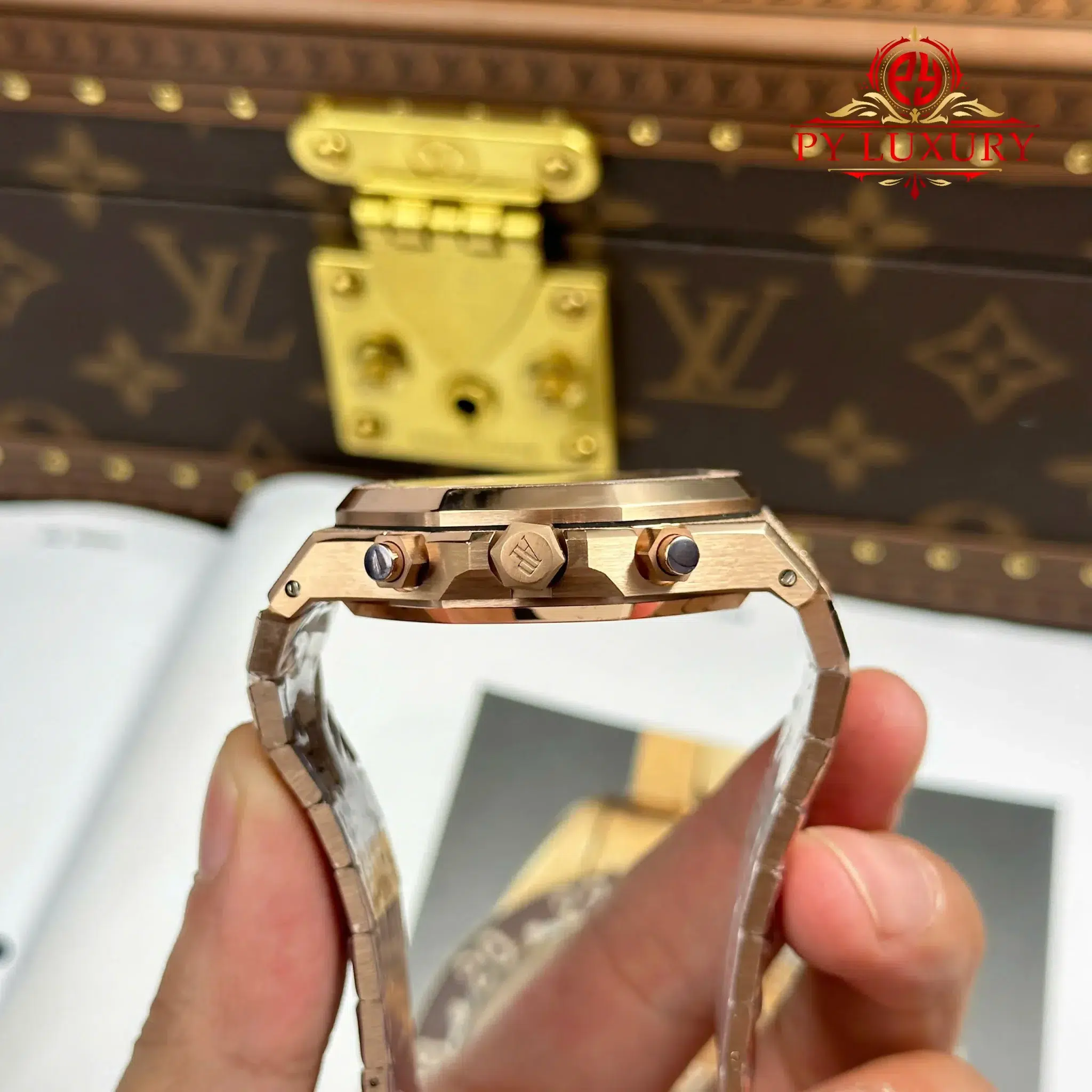 Audemars Piguet Royal Oak Chronograph 26239OR Frosted Rose Gold Blue Dial - 5