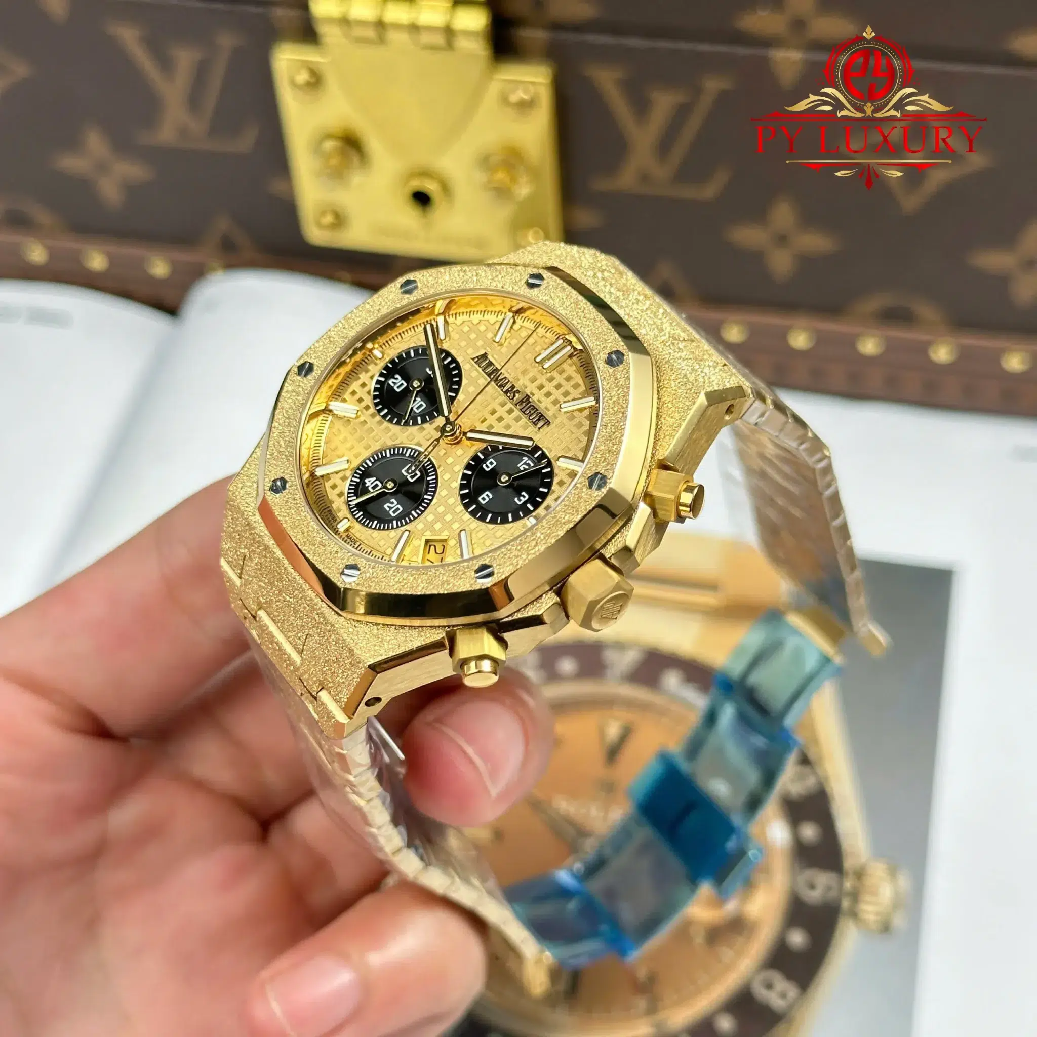 Audemars Piguet Royal Oak Chronograph 26240BA Frosted Yellow Gold Yellow Dial - 10