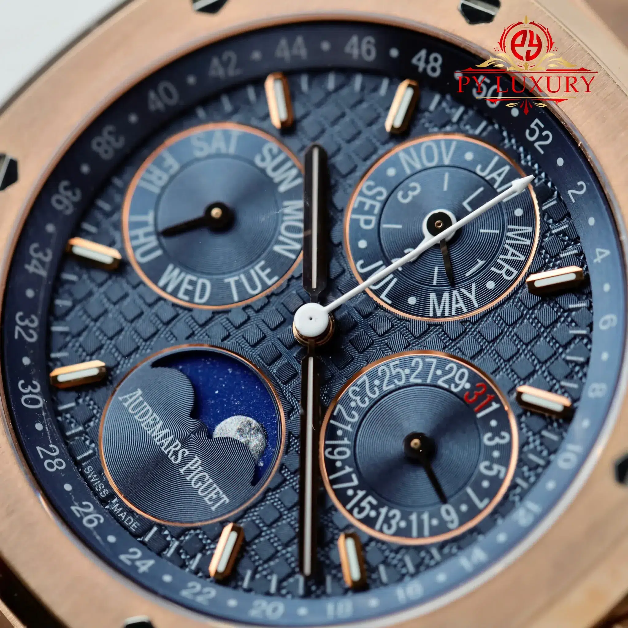 Audemars Piguet Royal Oak Perpetual Calendar 26574OR 18k Rose Gold Plated Blue Dial - 1