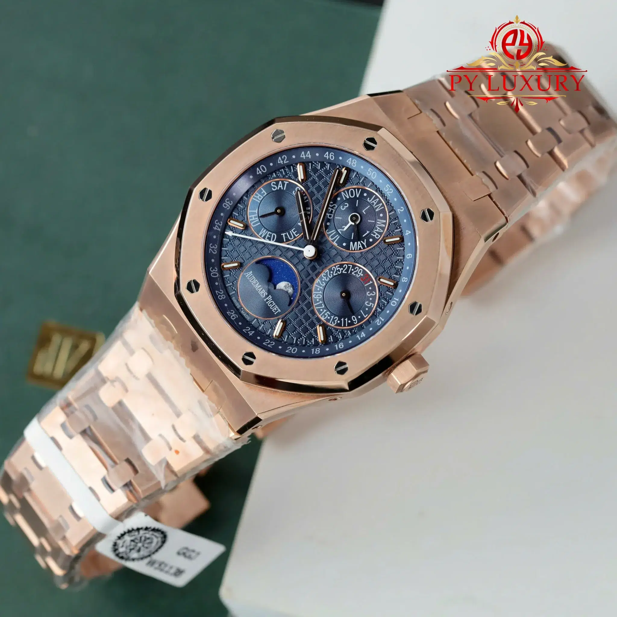 Audemars Piguet Royal Oak Perpetual Calendar 26574OR 18k Rose Gold Plated Blue Dial - 7