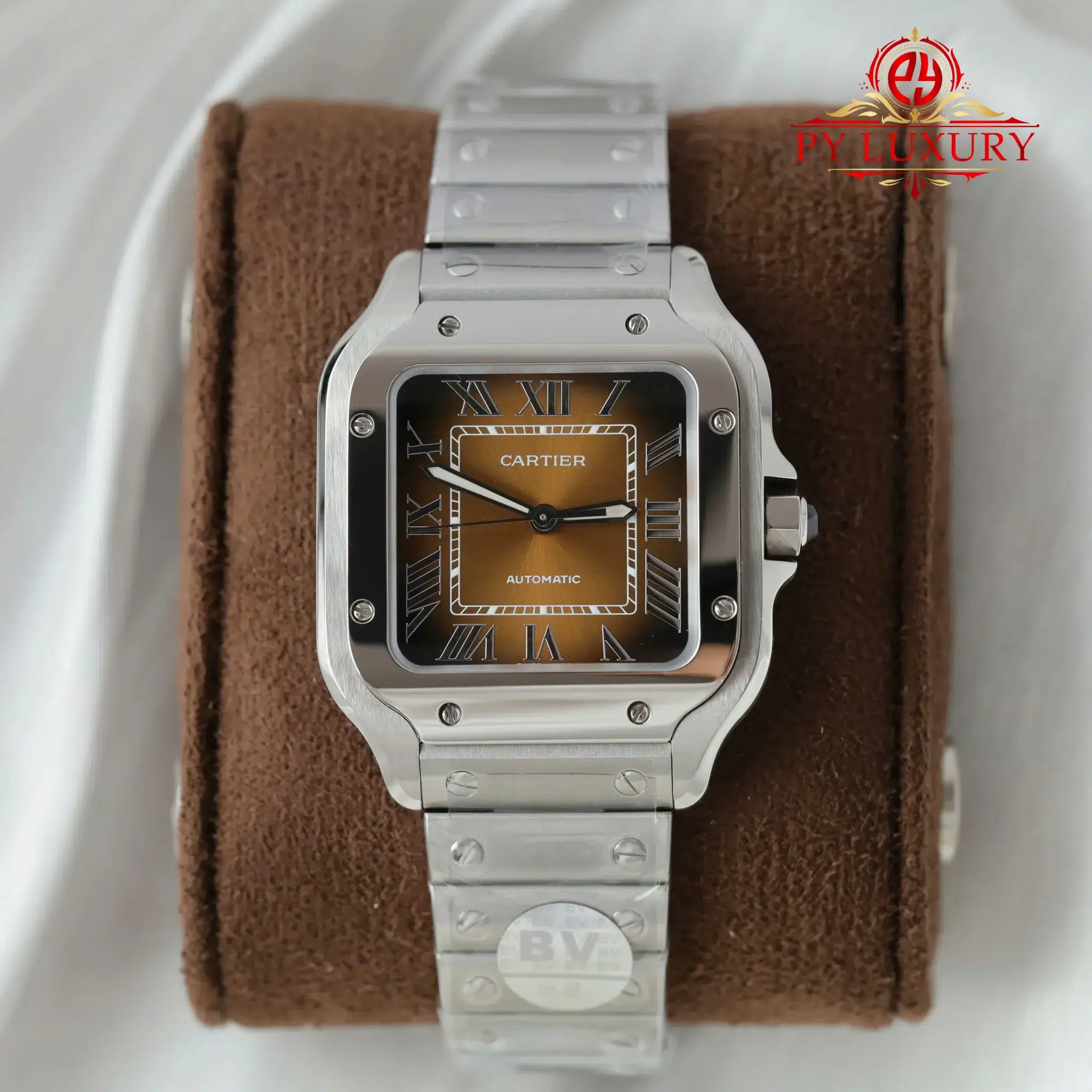 Cartier Santos Medium Model WSSA0065 Brown Dial - 1 Cartier Santos Medium Model WSSA0065 Brown Dial 1:1 Best Replica