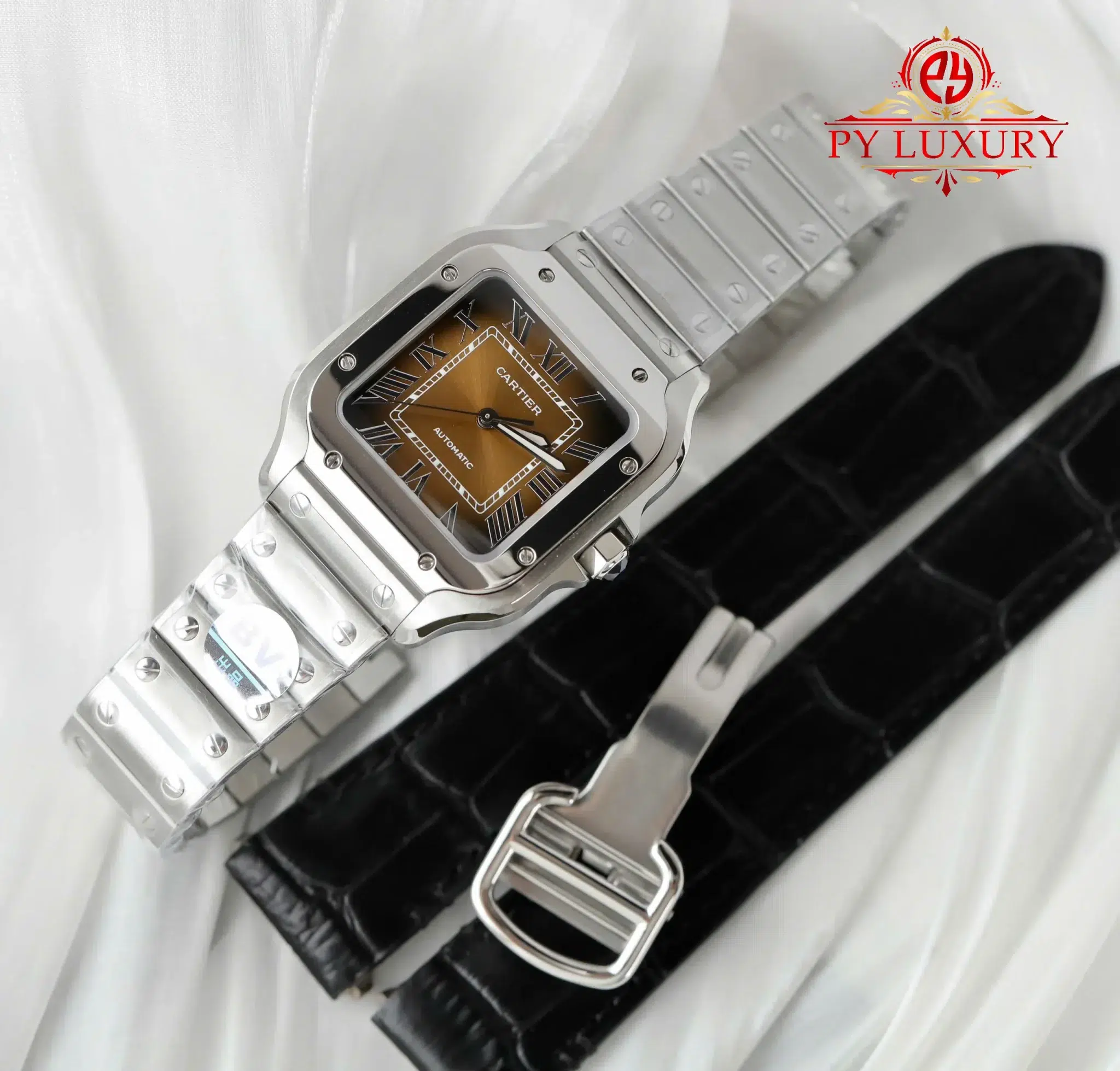 Cartier Santos Medium Model WSSA0065 Brown Dial - 7