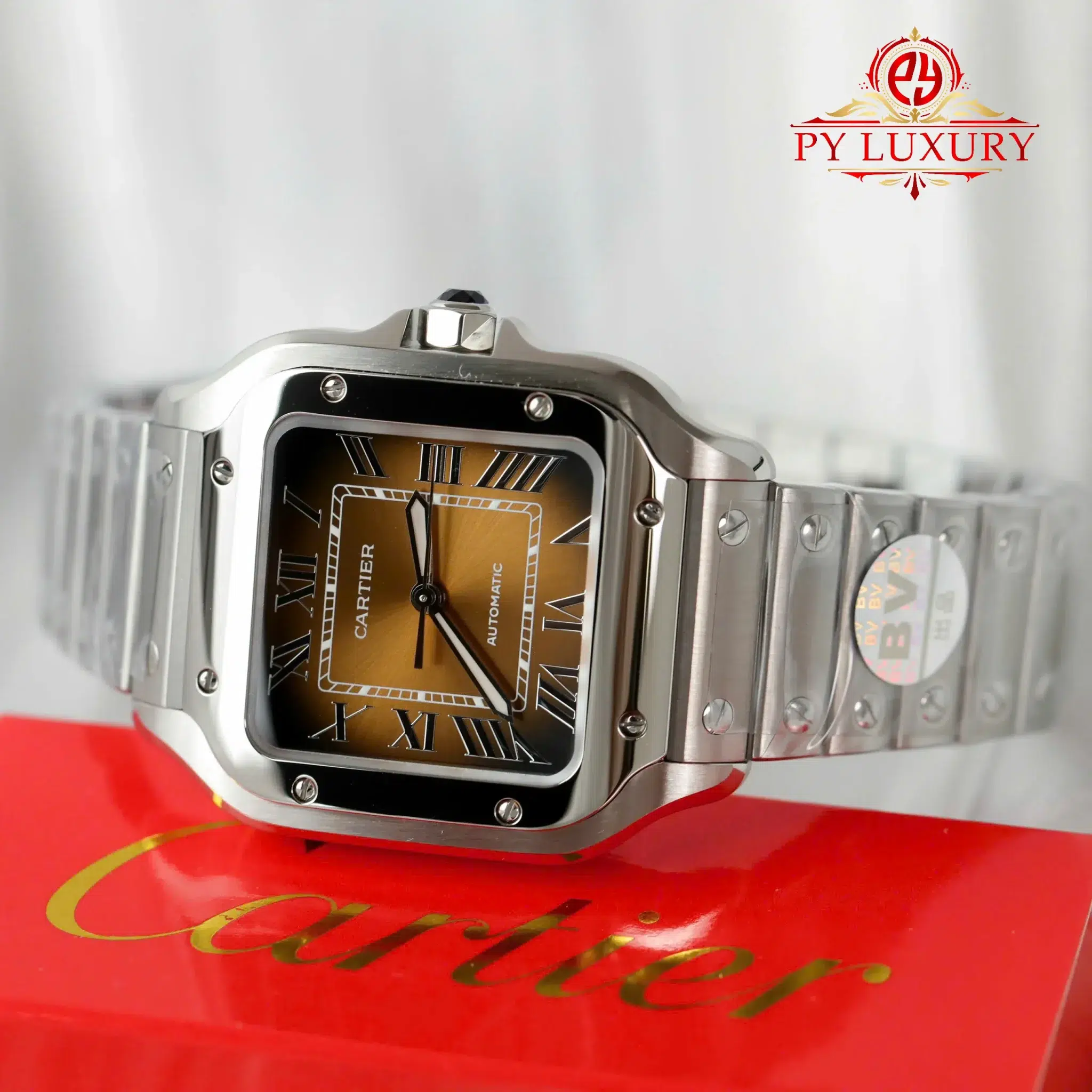 Cartier Santos Medium Model WSSA0065 Brown Dial - 8