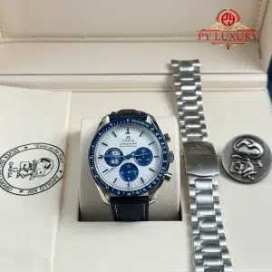 Omega Speedmaster Silver Snoopy 50th Anniversary Chronograph Steel Bracelet Replica