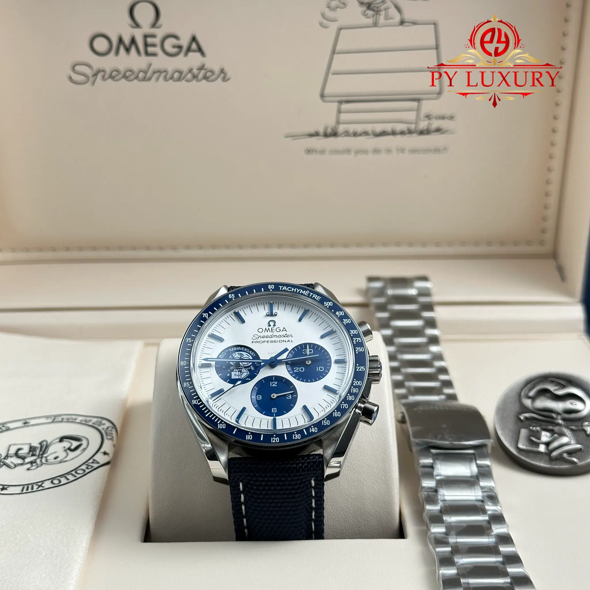 Omega Speedmaster Silver Snoopy 50th Anniversary Chronograph Best Replica - 2