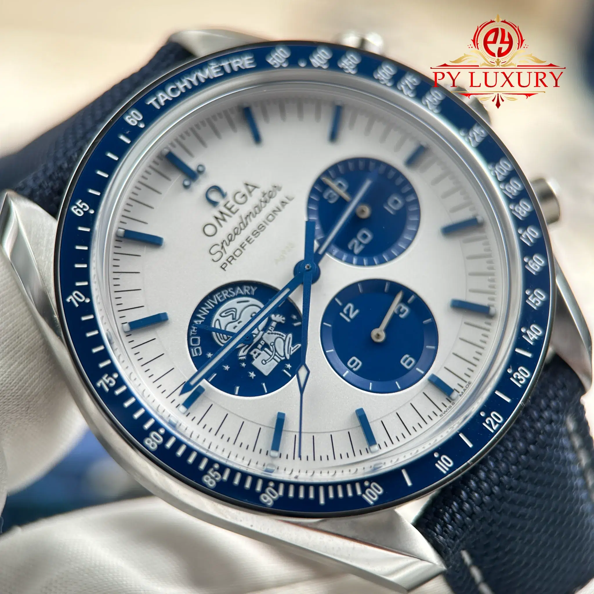 Omega Speedmaster Silver Snoopy 50th Anniversary Chronograph Best Replica - 3