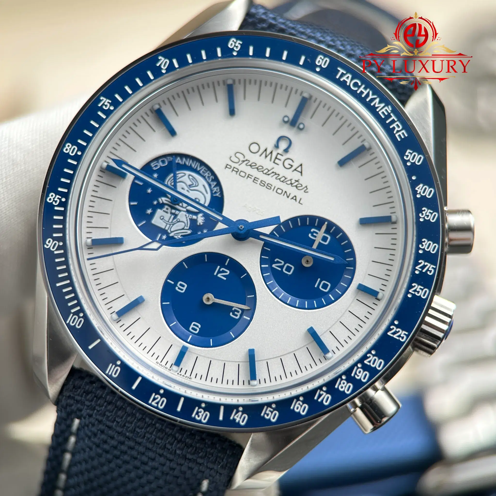 Omega Speedmaster Silver Snoopy 50th Anniversary Chronograph Best Replica - 4