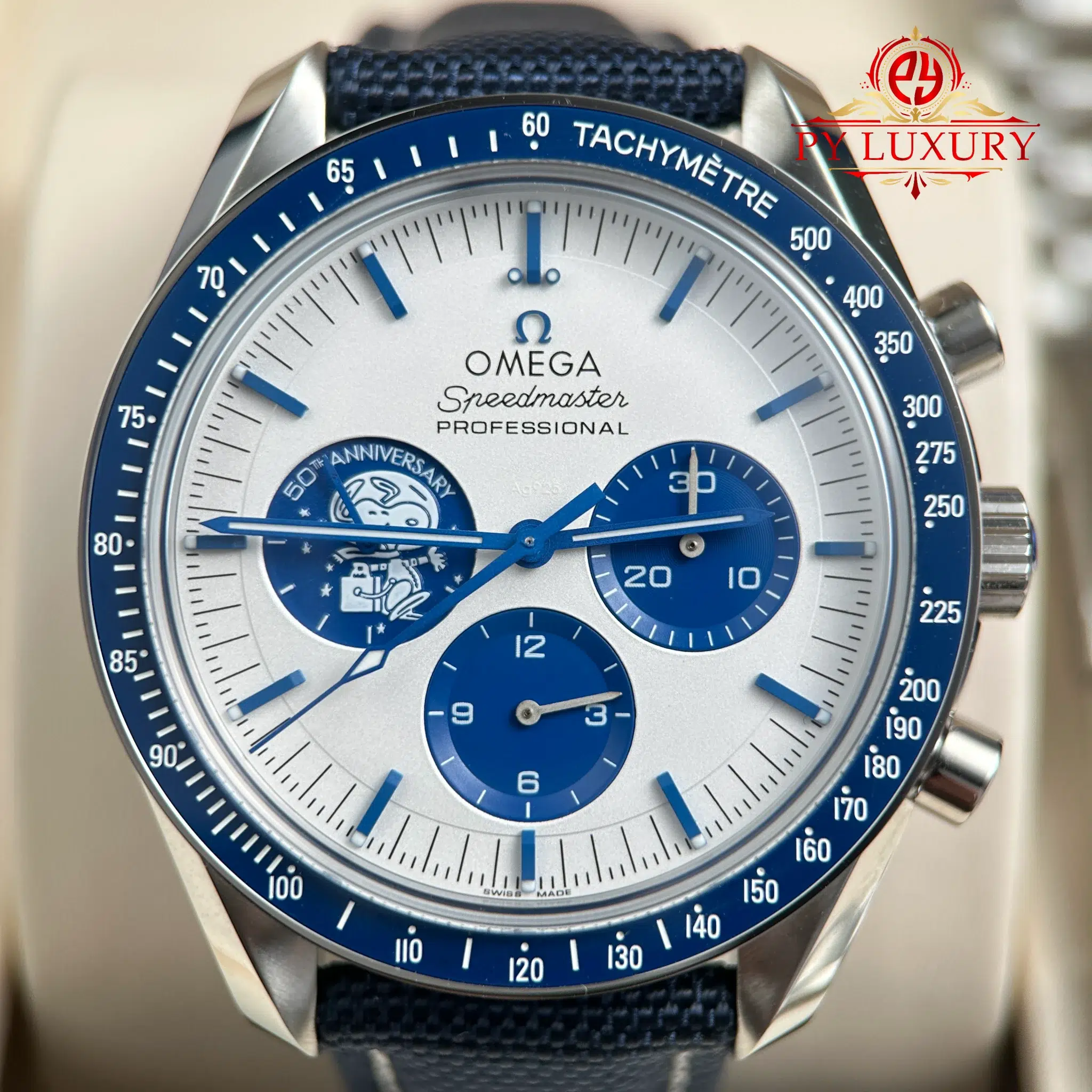 Omega Speedmaster Silver Snoopy 50th Anniversary Chronograph Best Replica - 5
