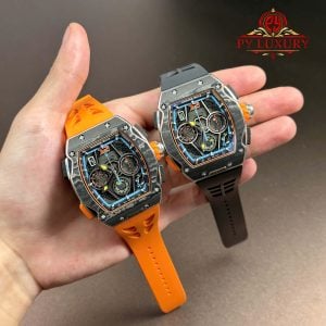 Richard Mille RM65-01 McLaren Chronograph Carbon Fiber Skeleton Dial Rubber Strap Best Replica