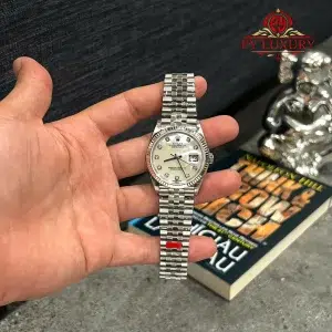 Rolex Datejust 126234 Custom Natural MOP Dial Moissanite Hour Markers Jubilee Bracelet 1:1 Best Replica