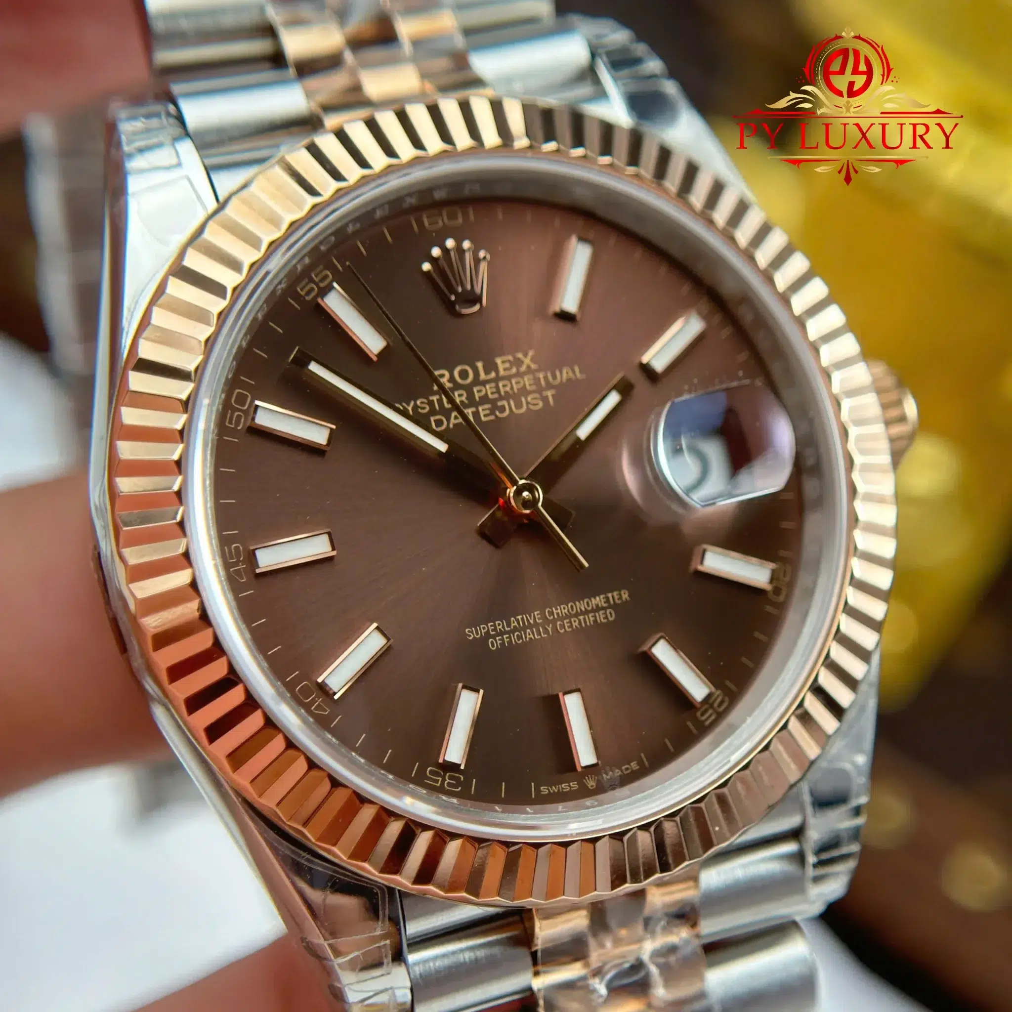 Rolex Datejust 126331 Two Tone Rose Gold Chocolate Luminous Dial Jubilee - 2