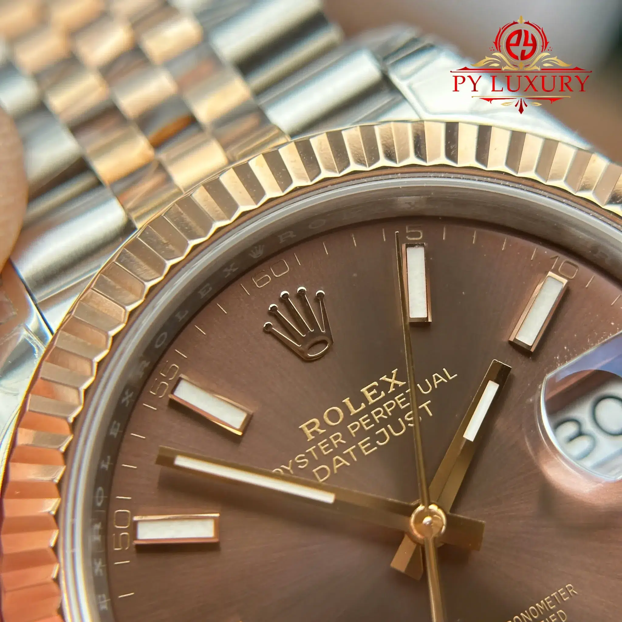 Rolex Datejust 126331 Two Tone Rose Gold Chocolate Luminous Dial Jubilee - 4
