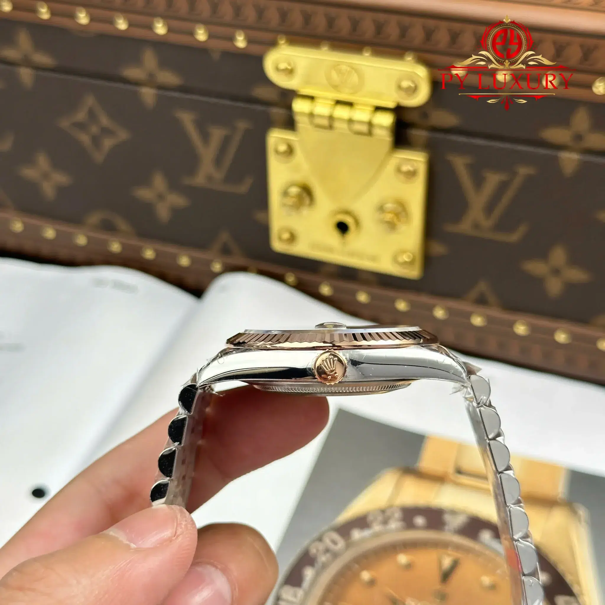 Rolex Datejust 126331 Two Tone Rose Gold Chocolate Luminous Dial Jubilee - 6