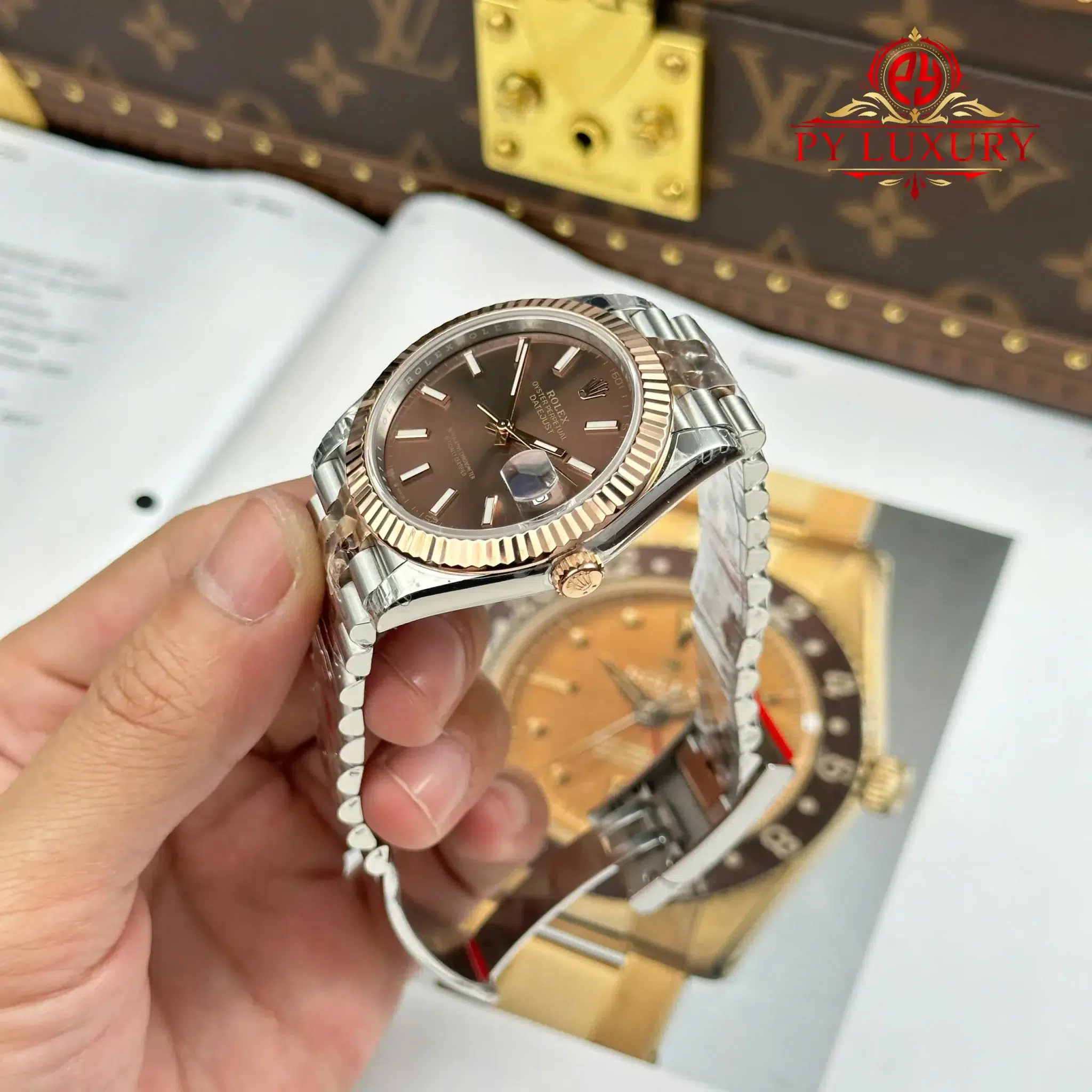 Rolex Datejust 126331 Two Tone Rose Gold Chocolate Luminous Dial Jubilee - 9