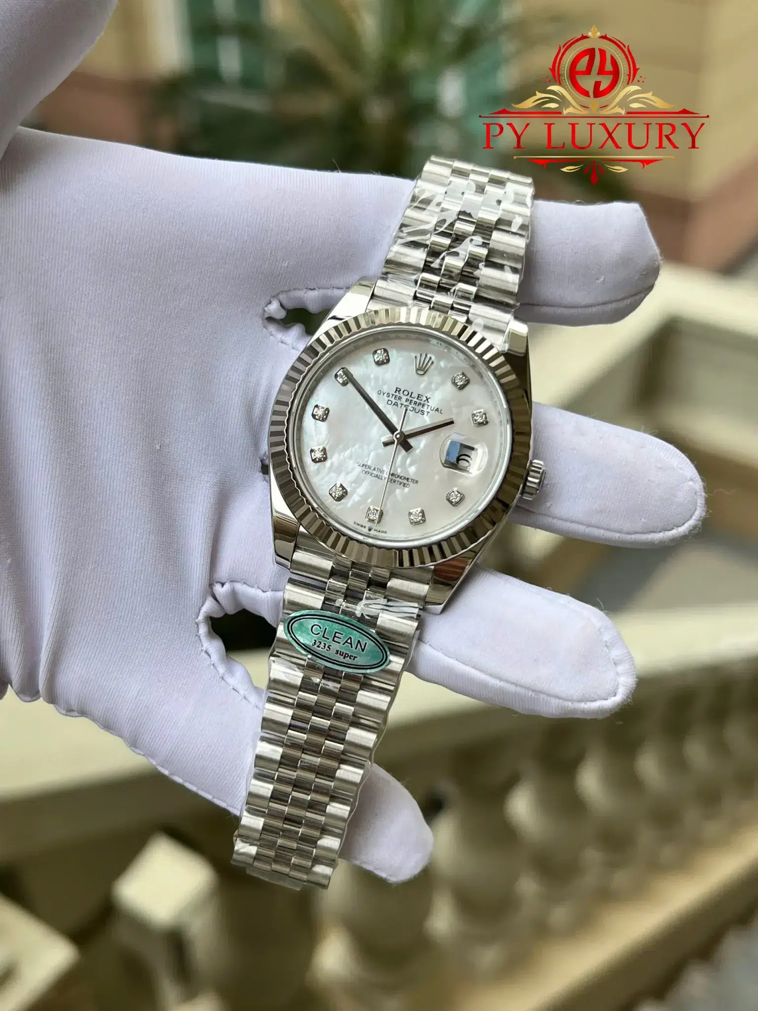 Rolex Datejust 126334 Custom Natural MOP Dial Moissanite Numerals Jubilee Bracelet - 5