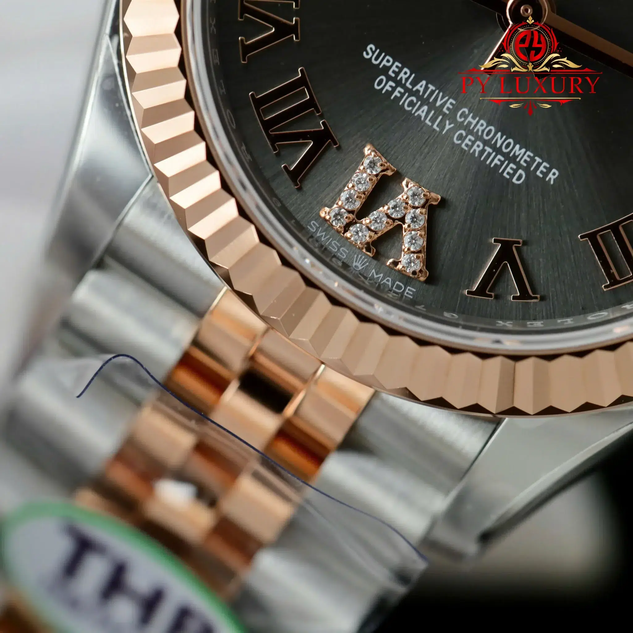 Rolex Datejust 278271 Two Tone Rose Gold Slate Diamond-set Dial Jubilee - 1