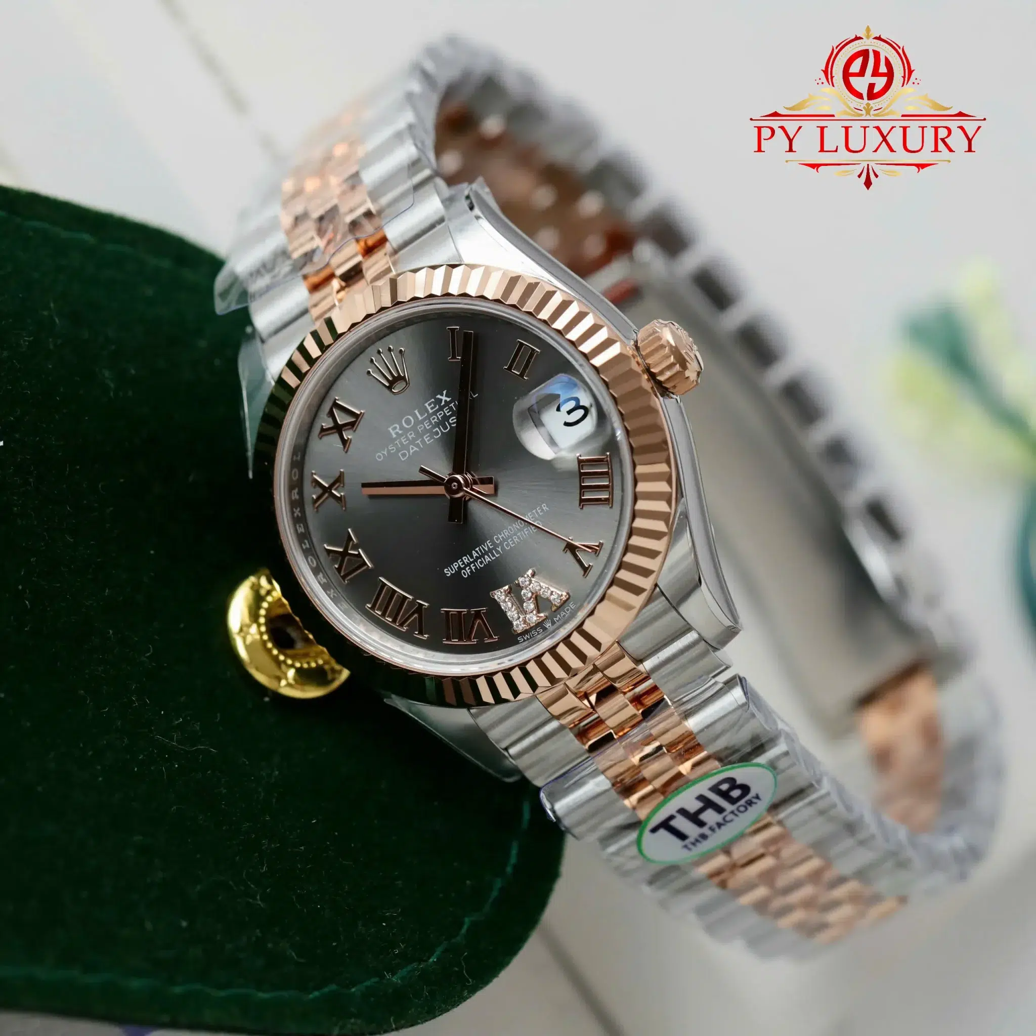 Rolex Datejust 278271 Two Tone Rose Gold Slate Diamond-set Dial Jubilee - 2