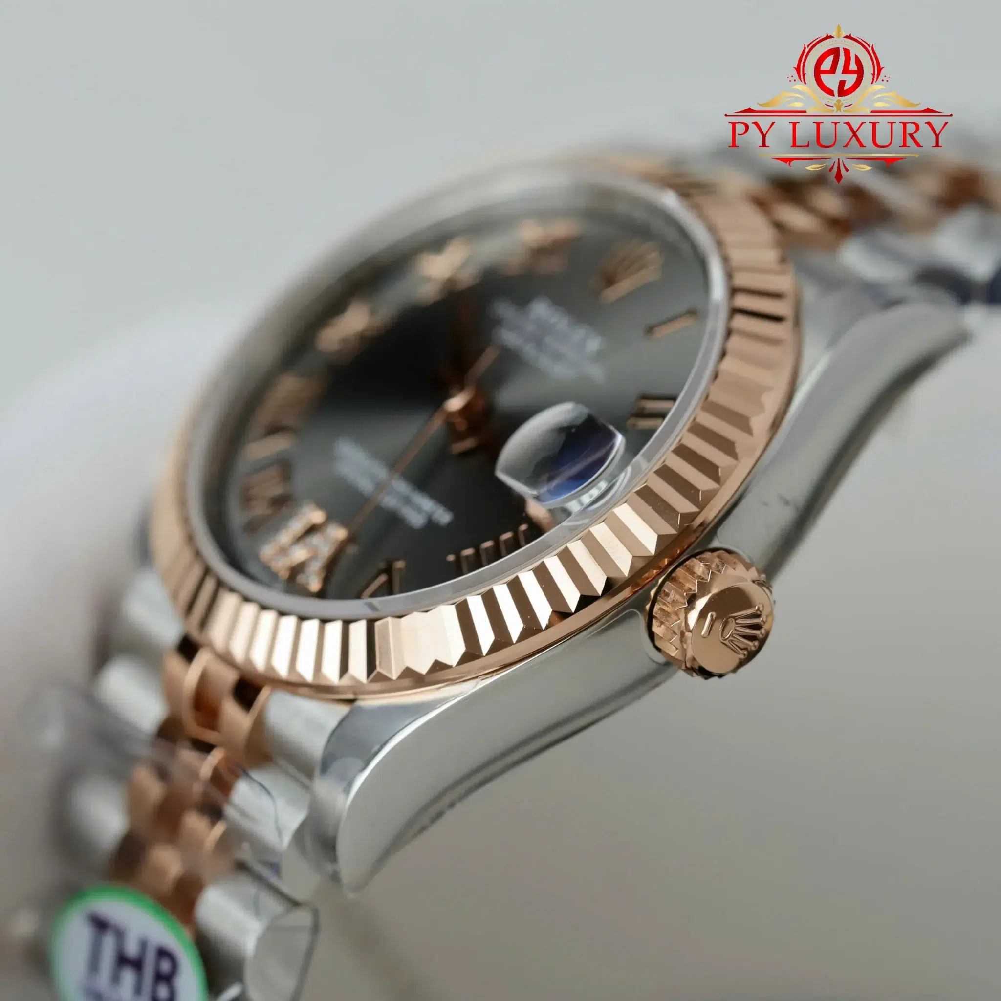 Rolex Datejust 278271 Two Tone Rose Gold Slate Diamond-set Dial Jubilee - 9